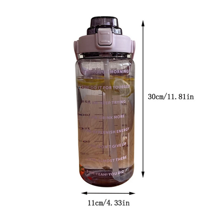 2 Liter/2000ml Motivational Sports Water Bottle