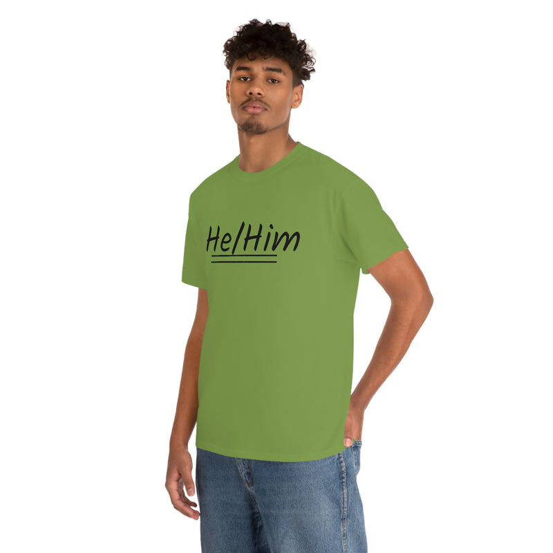 He/Him Unisex Heavy Cotton Tee