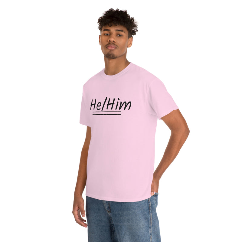 He/Him Unisex Heavy Cotton Tee