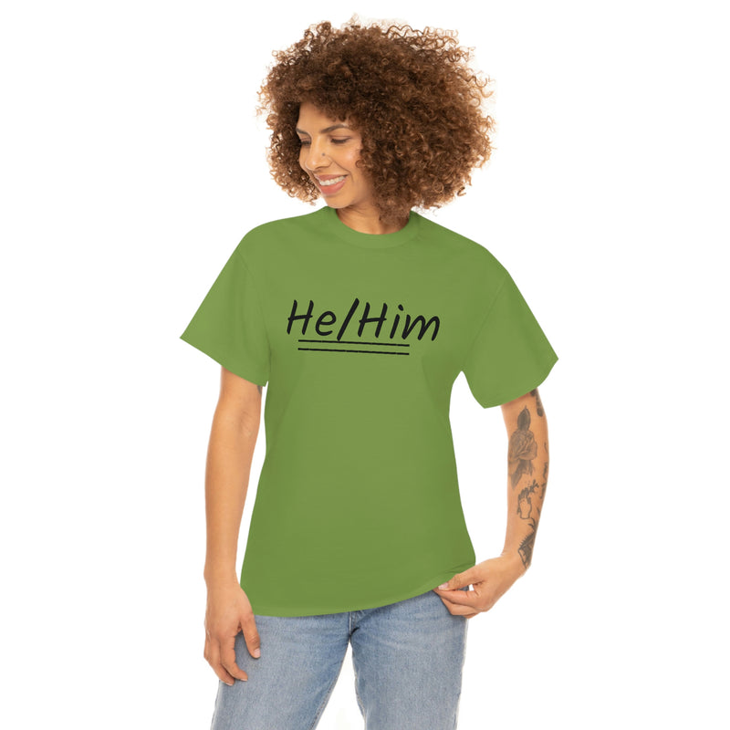 He/Him Unisex Heavy Cotton Tee