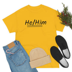 He/Him Unisex Heavy Cotton Tee