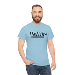 He/Him Unisex Heavy Cotton Tee