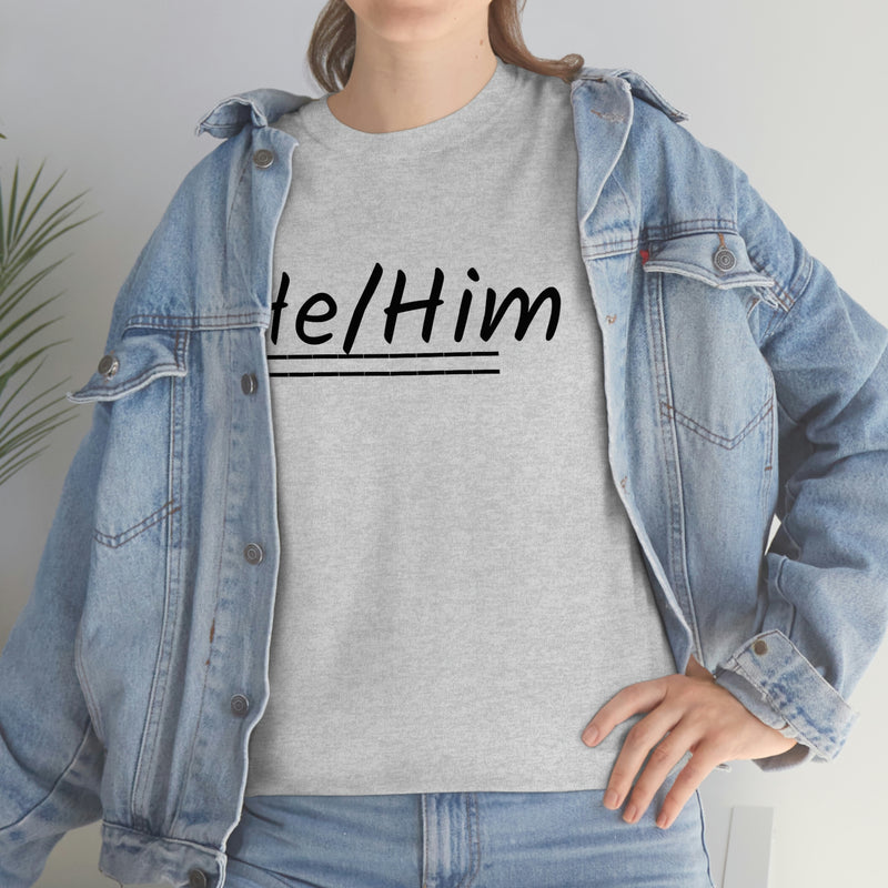 He/Him Unisex Heavy Cotton Tee