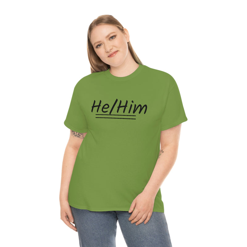 He/Him Unisex Heavy Cotton Tee