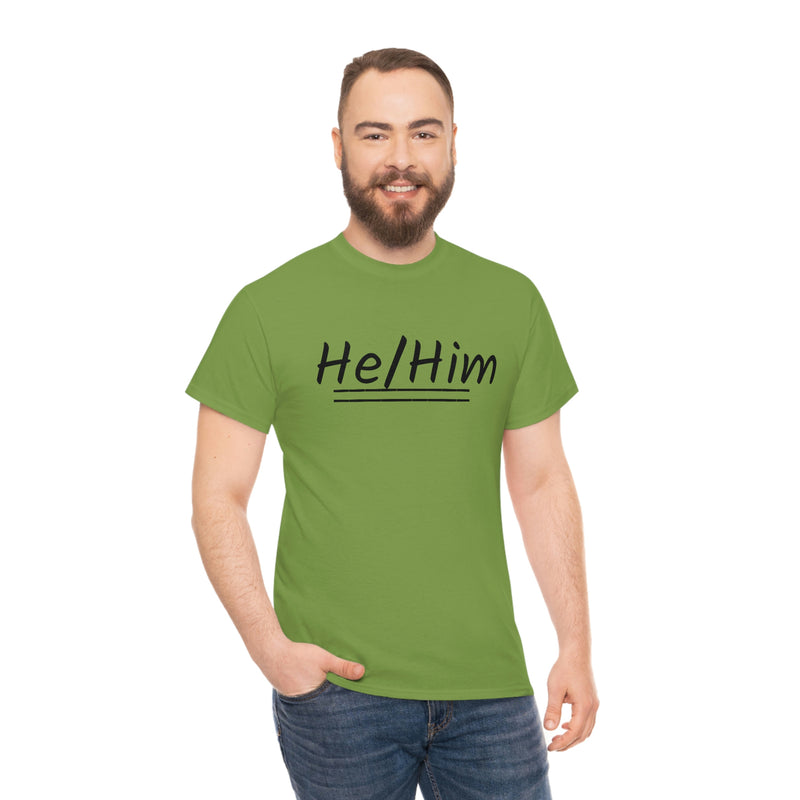 He/Him Unisex Heavy Cotton Tee