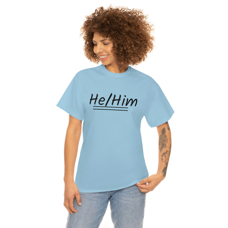 He/Him Unisex Heavy Cotton Tee