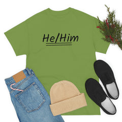 He/Him Unisex Heavy Cotton Tee