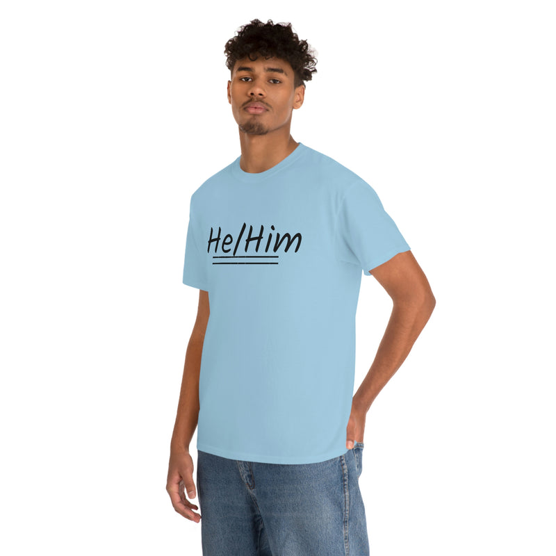 He/Him Unisex Heavy Cotton Tee