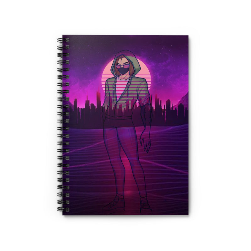 JettySpaghetti Stylized Ruled Line Spiral Notebook