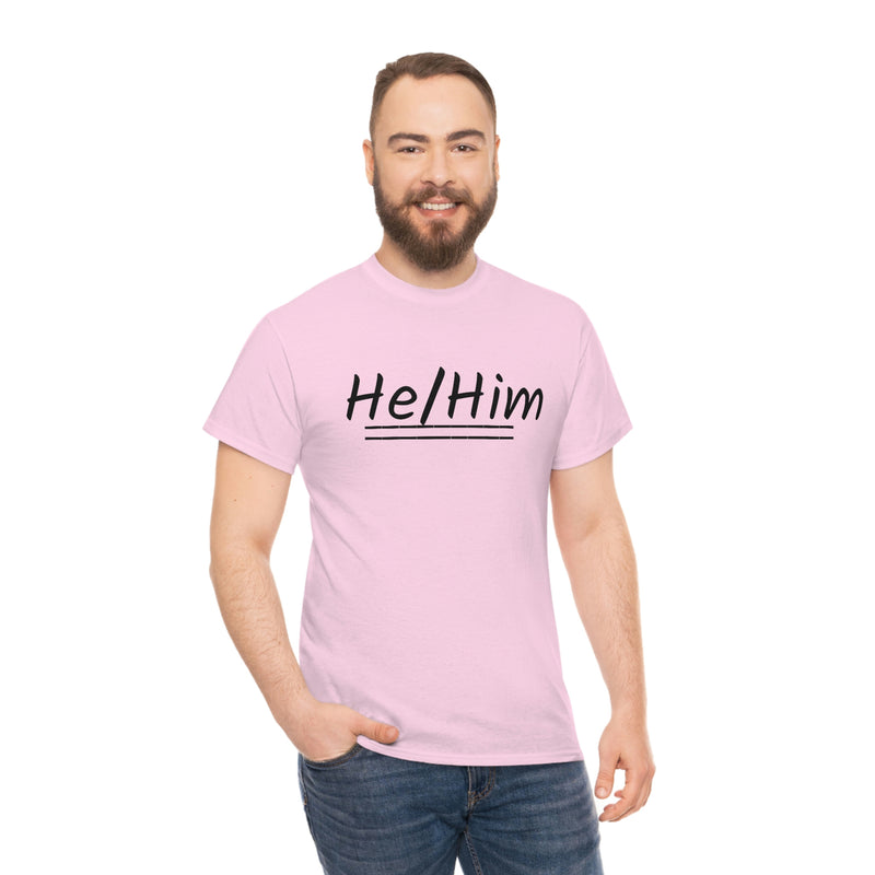 He/Him Unisex Heavy Cotton Tee