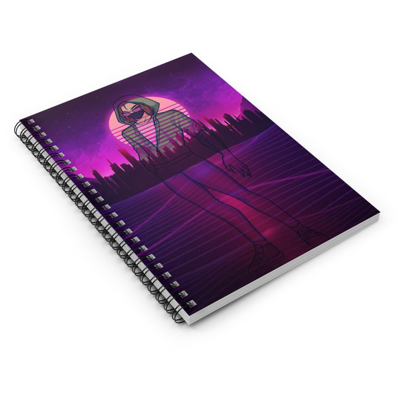 JettySpaghetti Stylized Ruled Line Spiral Notebook