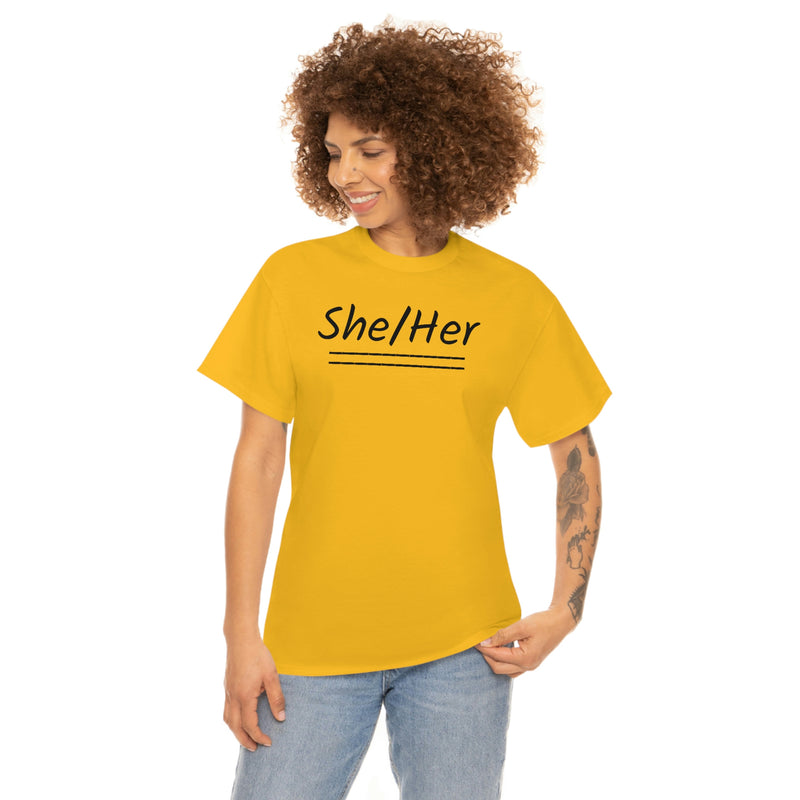 She/Her Unisex Heavy Cotton Tee