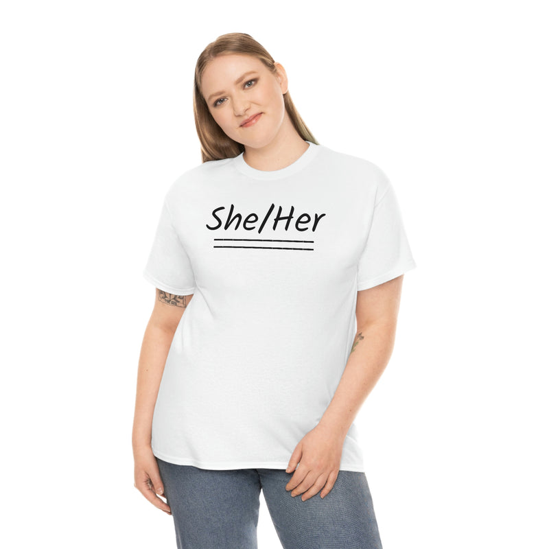 She/Her Unisex Heavy Cotton Tee