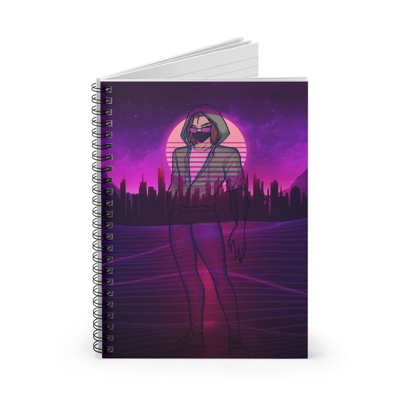 JettySpaghetti Stylized Ruled Line Spiral Notebook